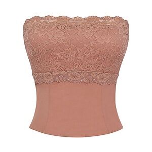 Mistress Rocks Cinnamon Lace Strapless Corset
